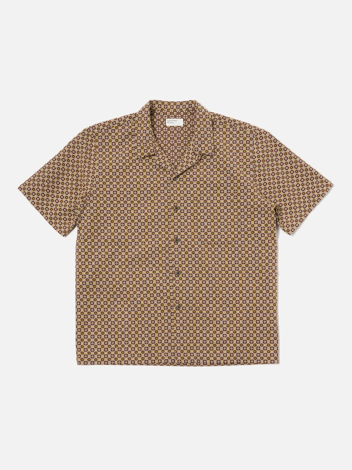 Universal Works Road Shirt in Brown Tile 1 Cotton