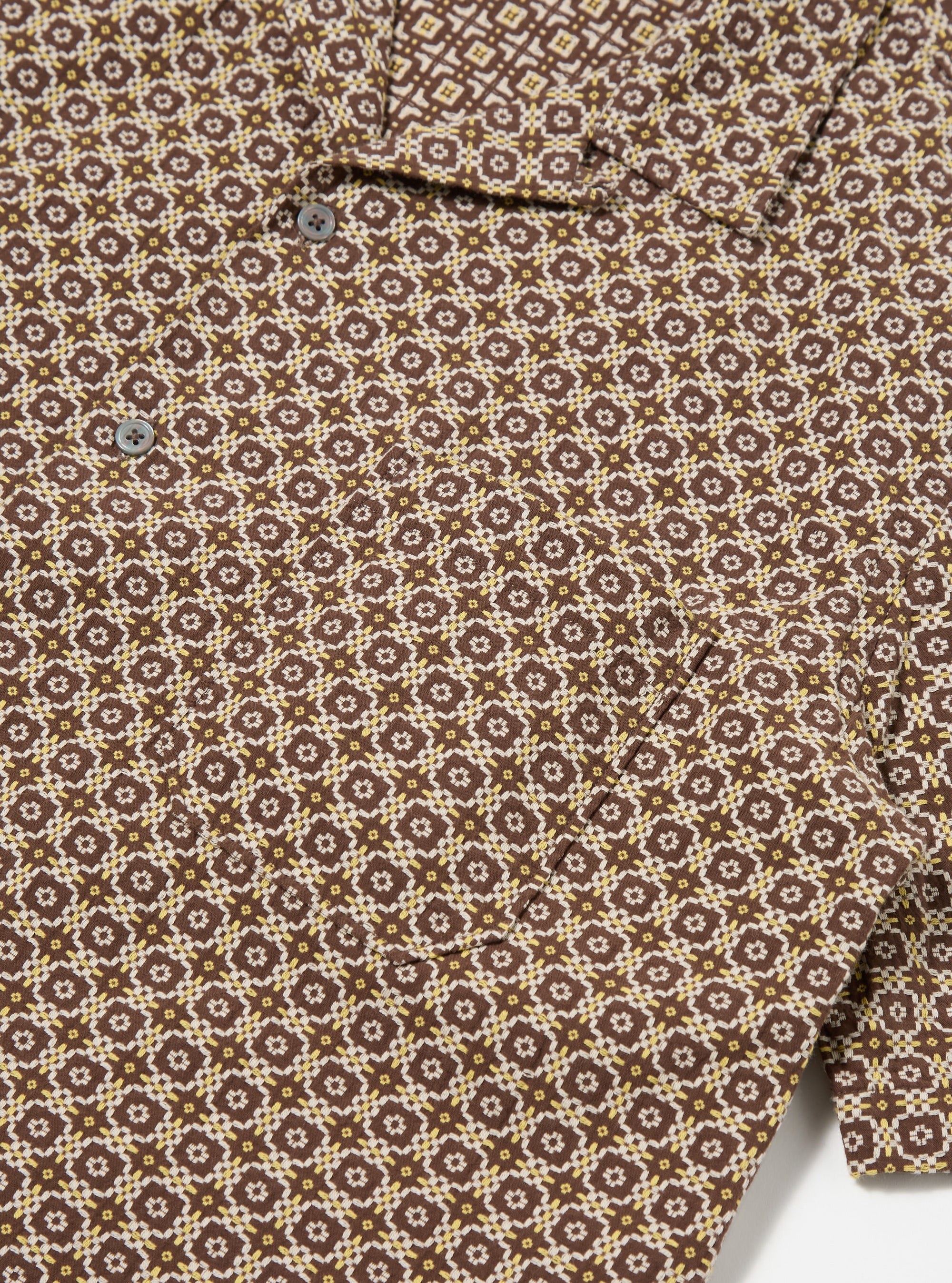 Universal Works Road Shirt in Brown Tile 1 Cotton