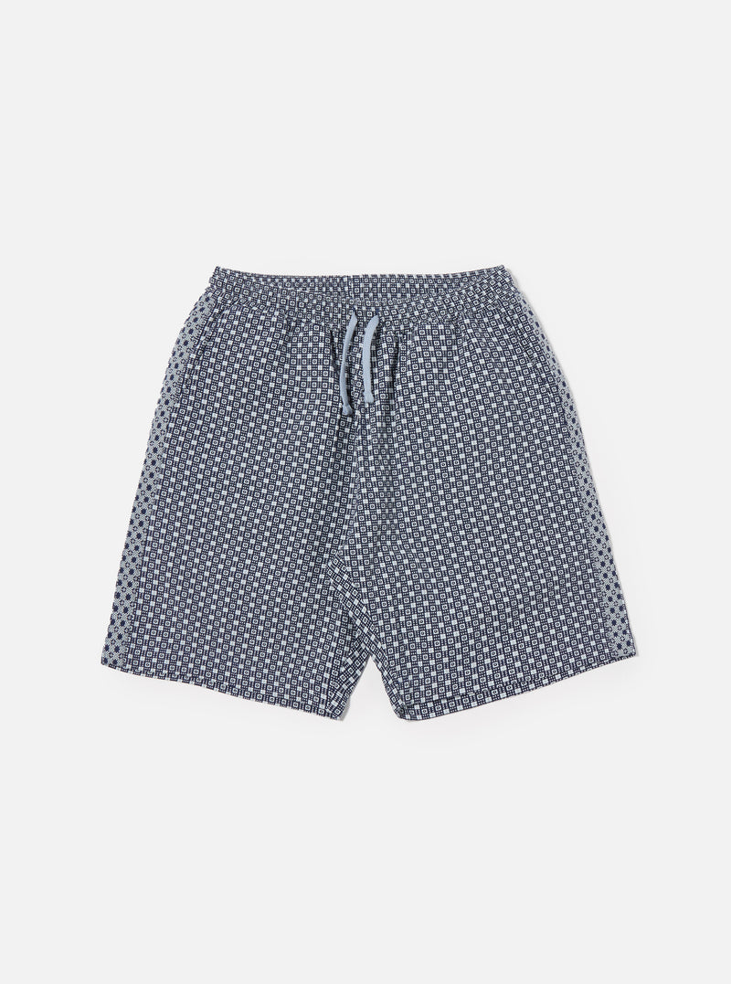 Universal Works Simple Short in Navy Tile 3 Cotton