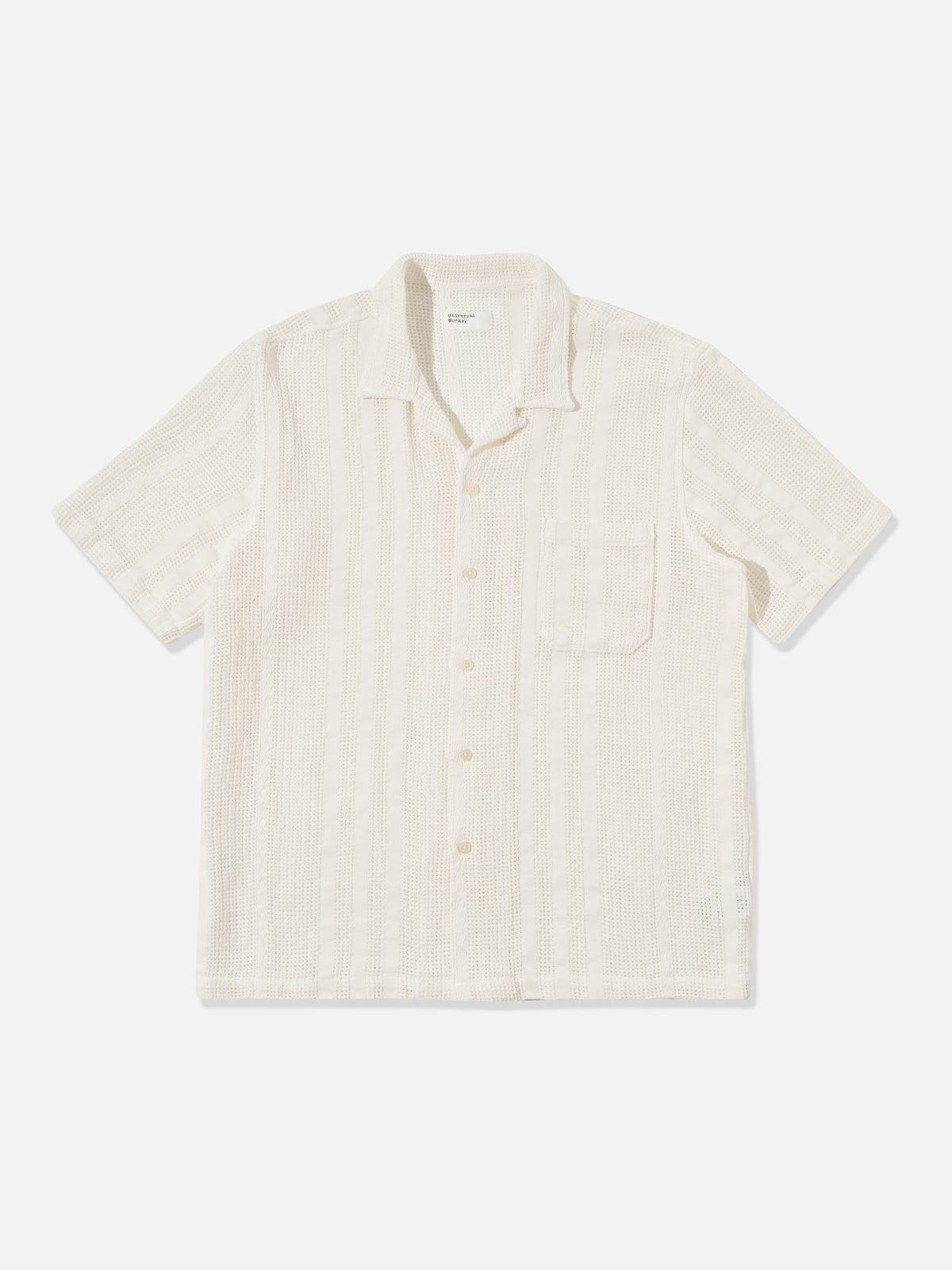 Universal Works Road Shirt in Ecru Reef Cotton