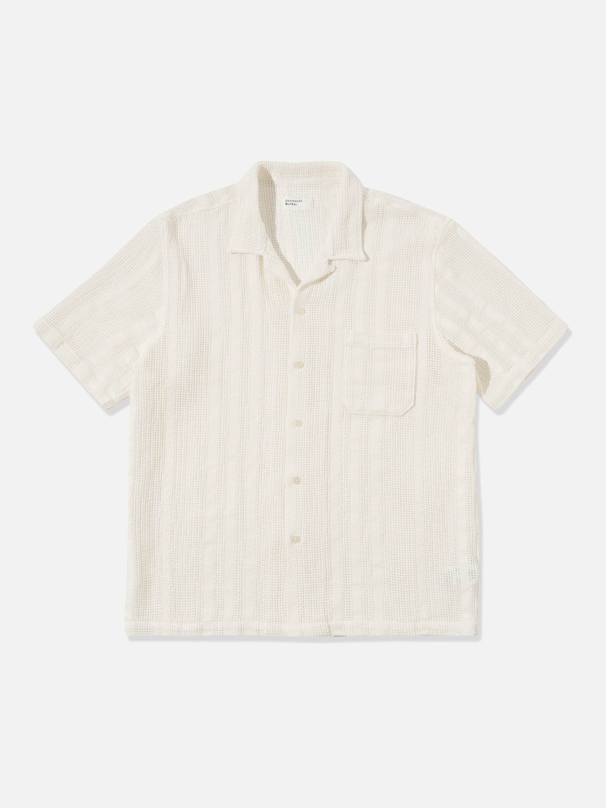 Universal Works Road Shirt in Ecru Reef Cotton