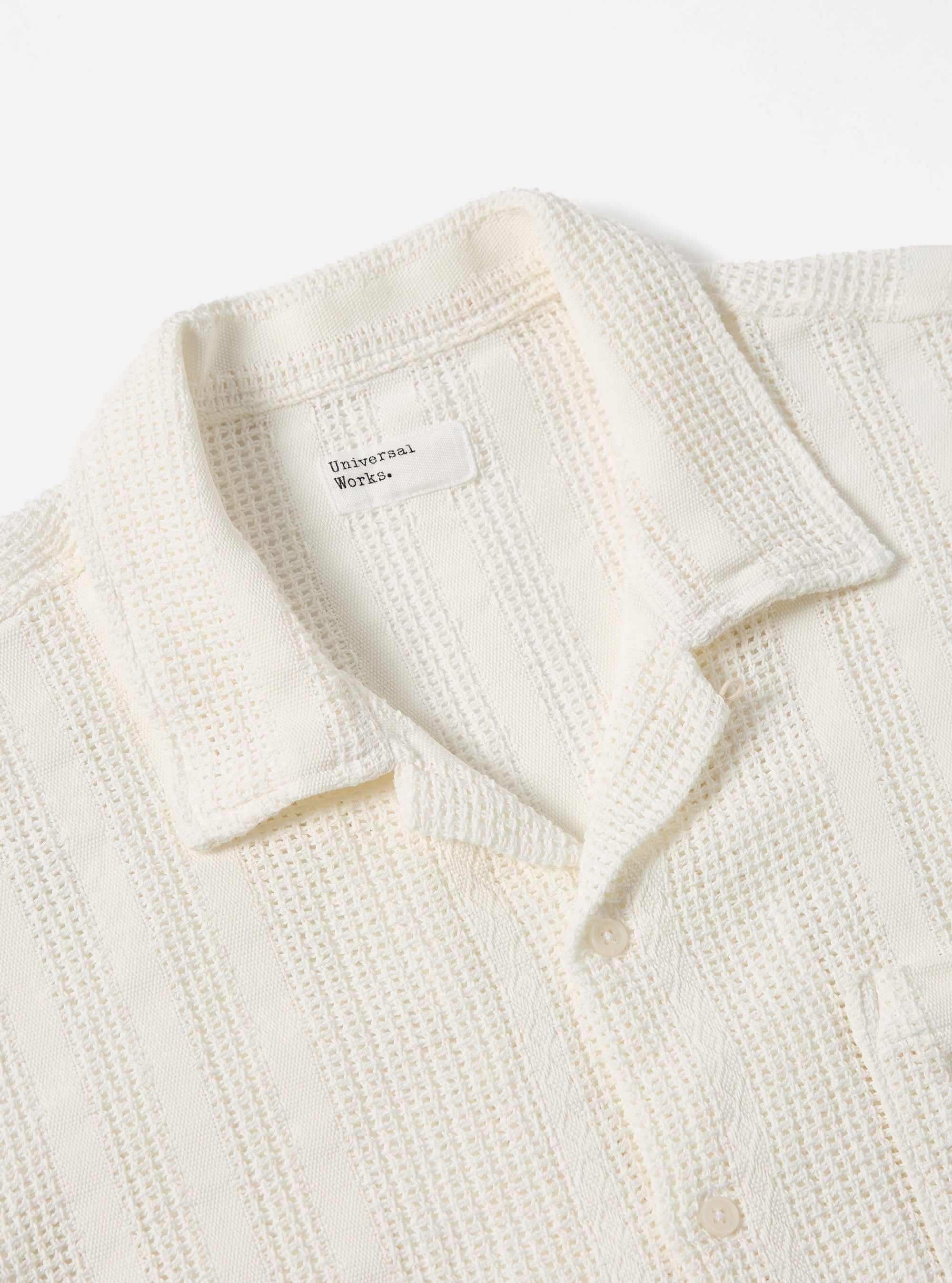 Universal Works Road Shirt in Ecru Reef Cotton