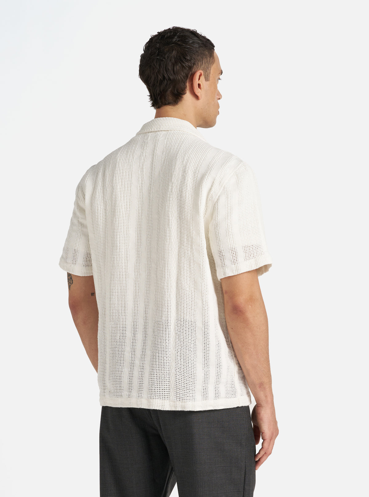 Universal Works Road Shirt in Ecru Reef Cotton