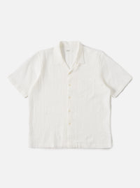 Universal Works Road Shirt in White Seersucker