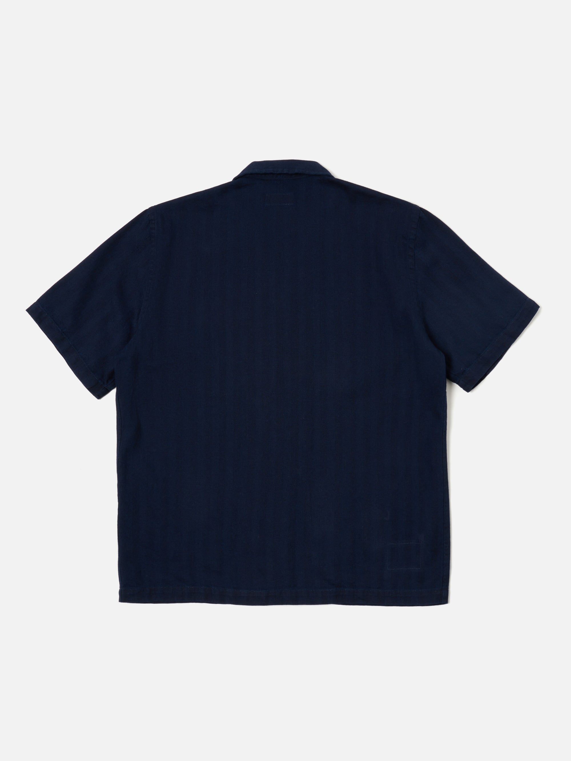 Universal Works Road Shirt in Indigo Herringbone Denim