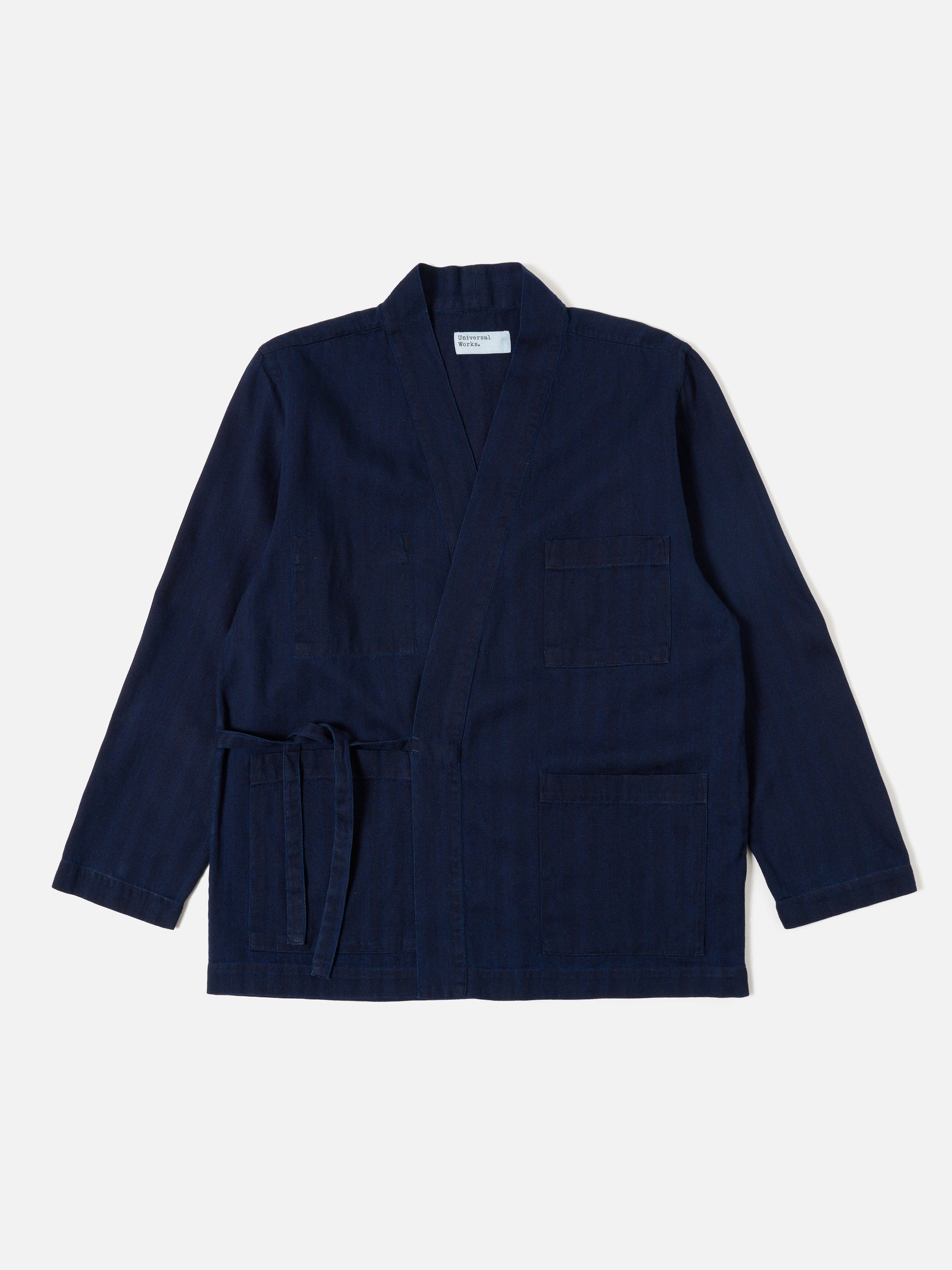 Universal Works Kyoto Work Jacket in Indigo Herringbone Denim