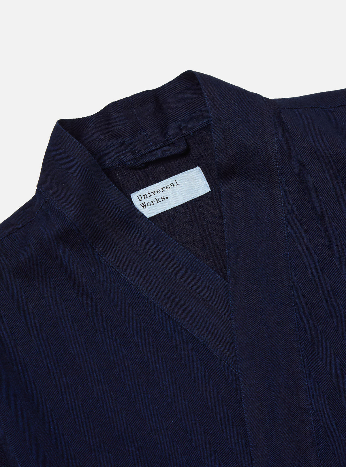 Universal Works Kyoto Work Jacket in Indigo Herringbone Denim