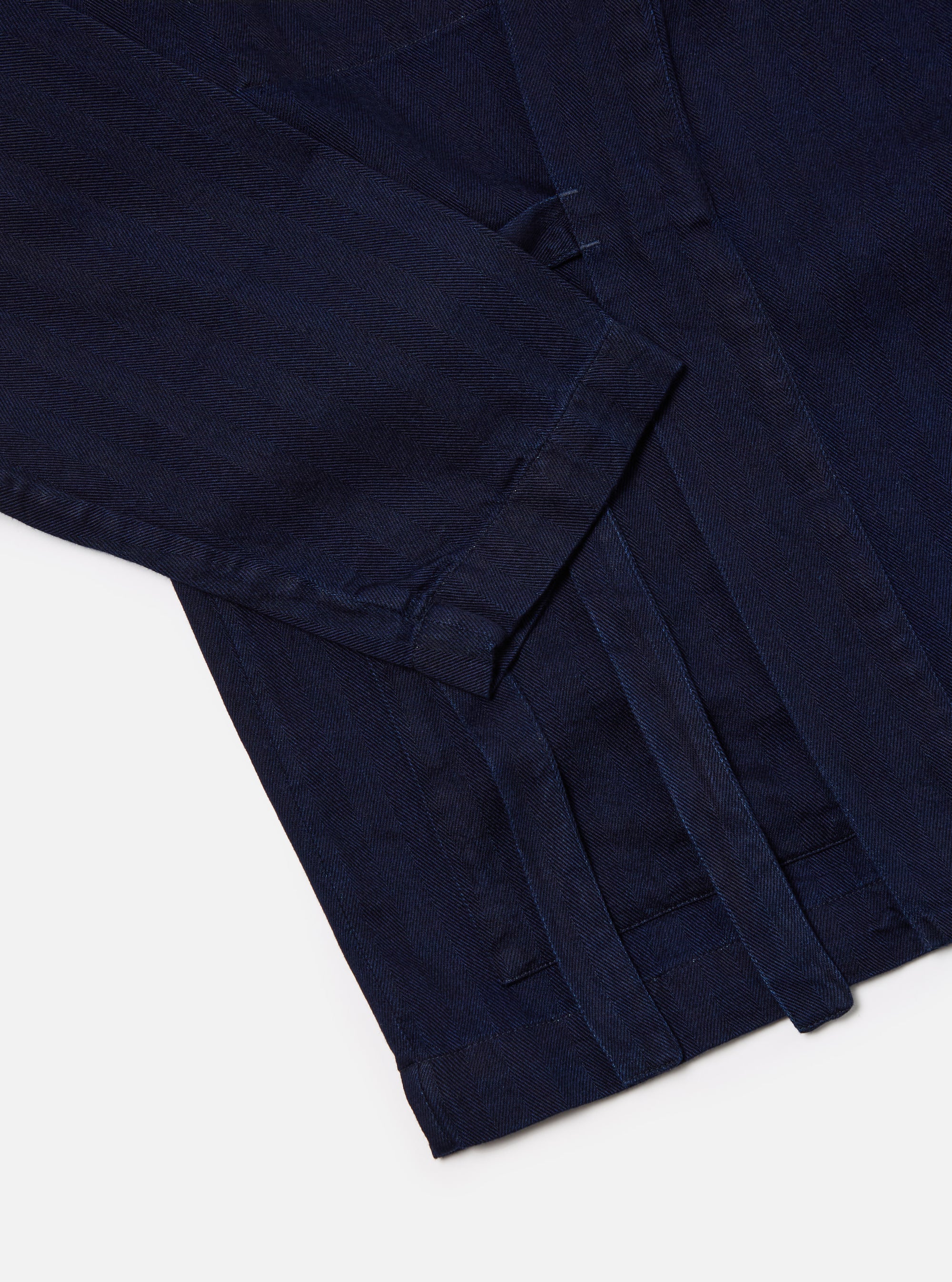 Universal Works Kyoto Work Jacket in Indigo Herringbone Denim