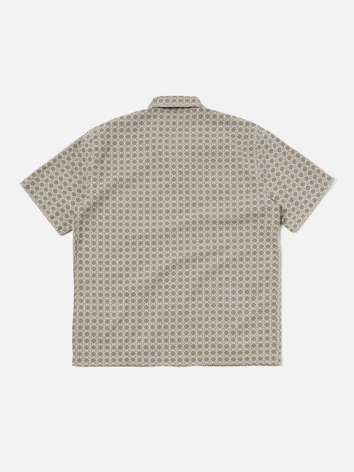 Universal Works Road Shirt in Sand/White Rhodes Cotton