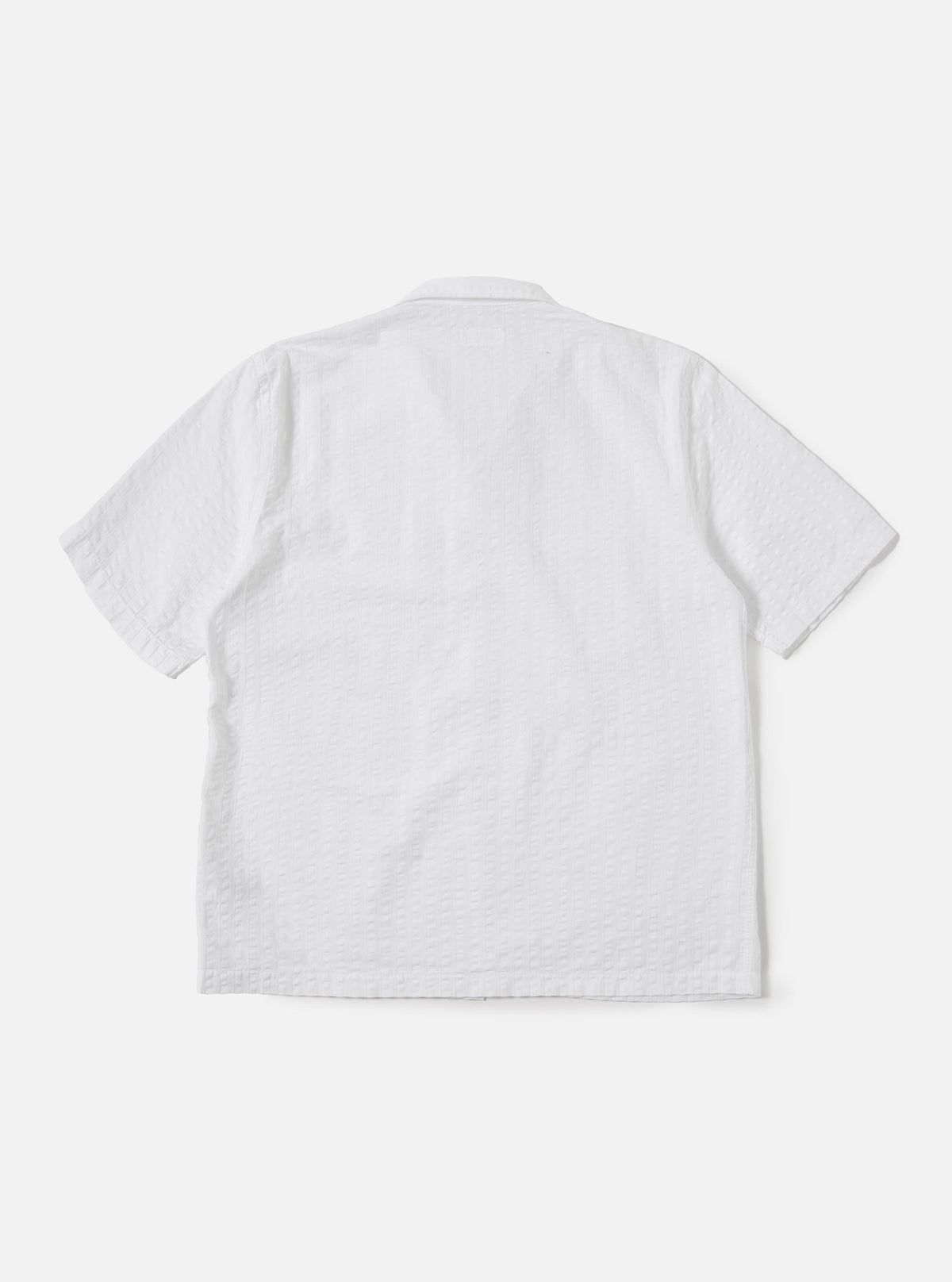 Universal Works Sal Road Shirt in White Kos Self Stripe