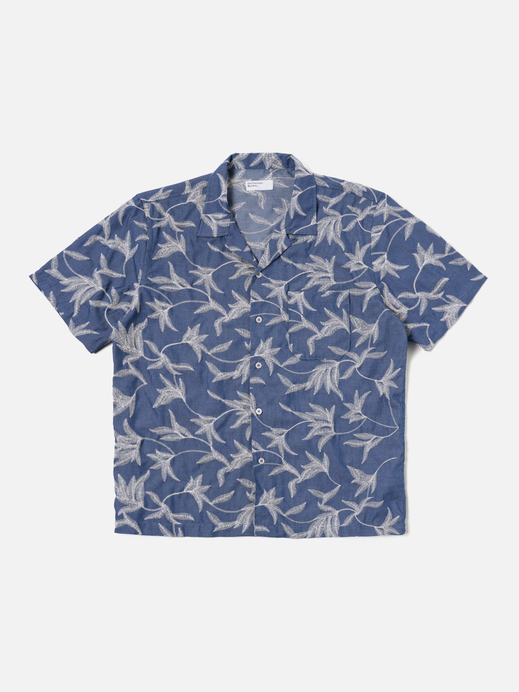 Universal Works Road Shirt in Indigo Summer Jungle Cotton