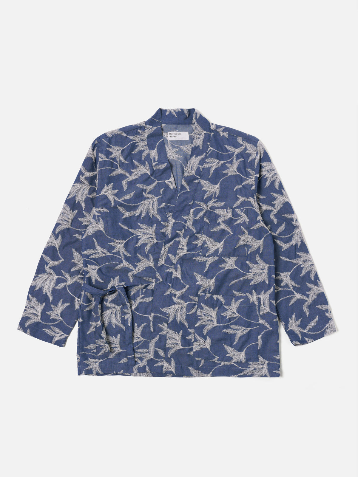 Universal Works Kyoto Work Jacket in Indigo Summer Jungle Cotton