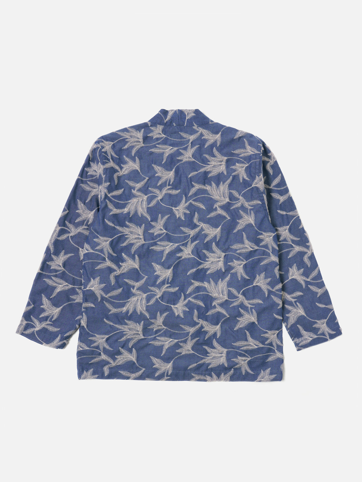 Universal Works Kyoto Work Jacket in Indigo Summer Jungle Cotton