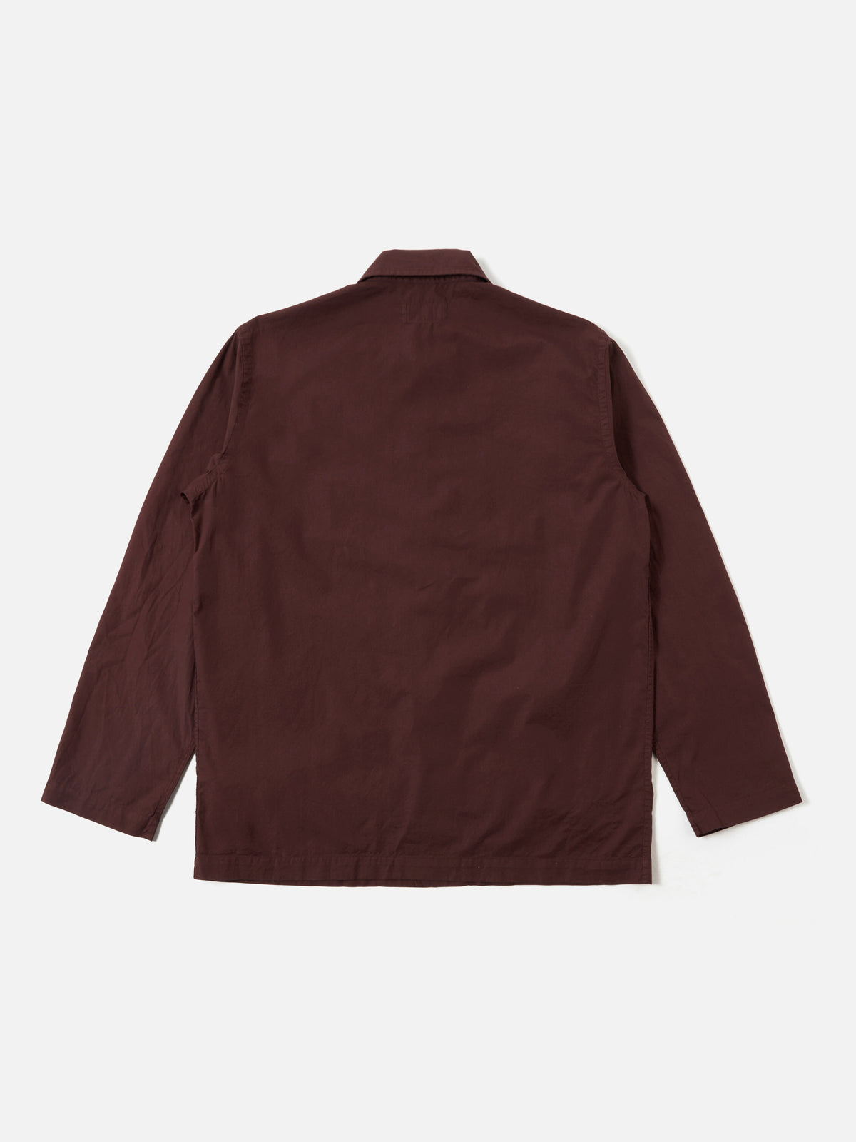 Universal Works Bakers Overshirt in Rich Brown Organic Fine Poplin