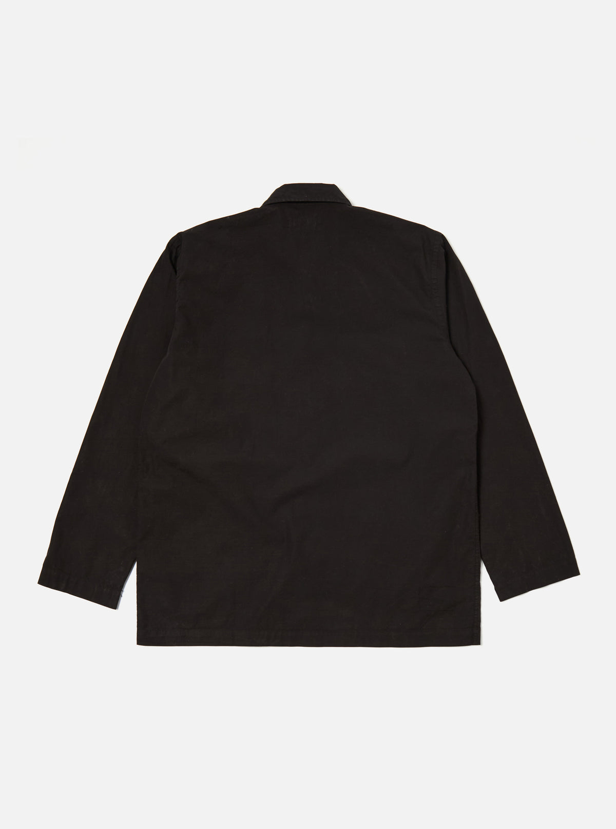 Universal Works Bakers Overshirt in Black Organic Fine Poplin