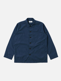 Universal Works Bakers Overshirt in Navy Organic Fine Poplin