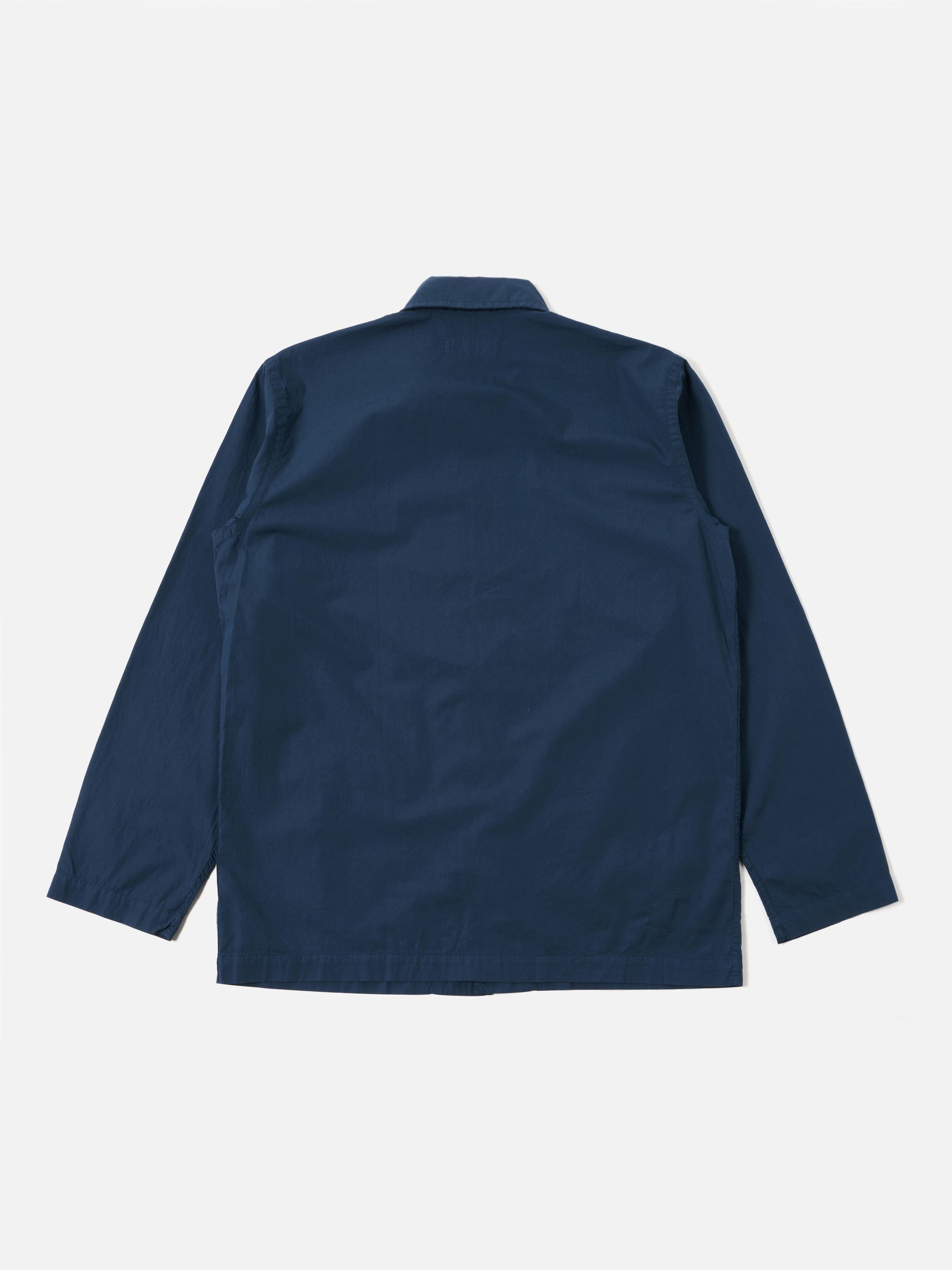 Universal Works Bakers Overshirt in Navy Organic Fine Poplin