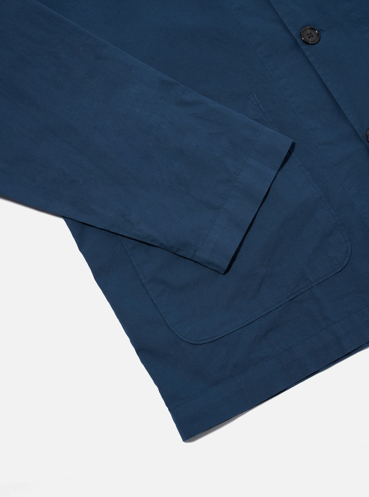 Universal Works Bakers Overshirt in Navy Organic Fine Poplin