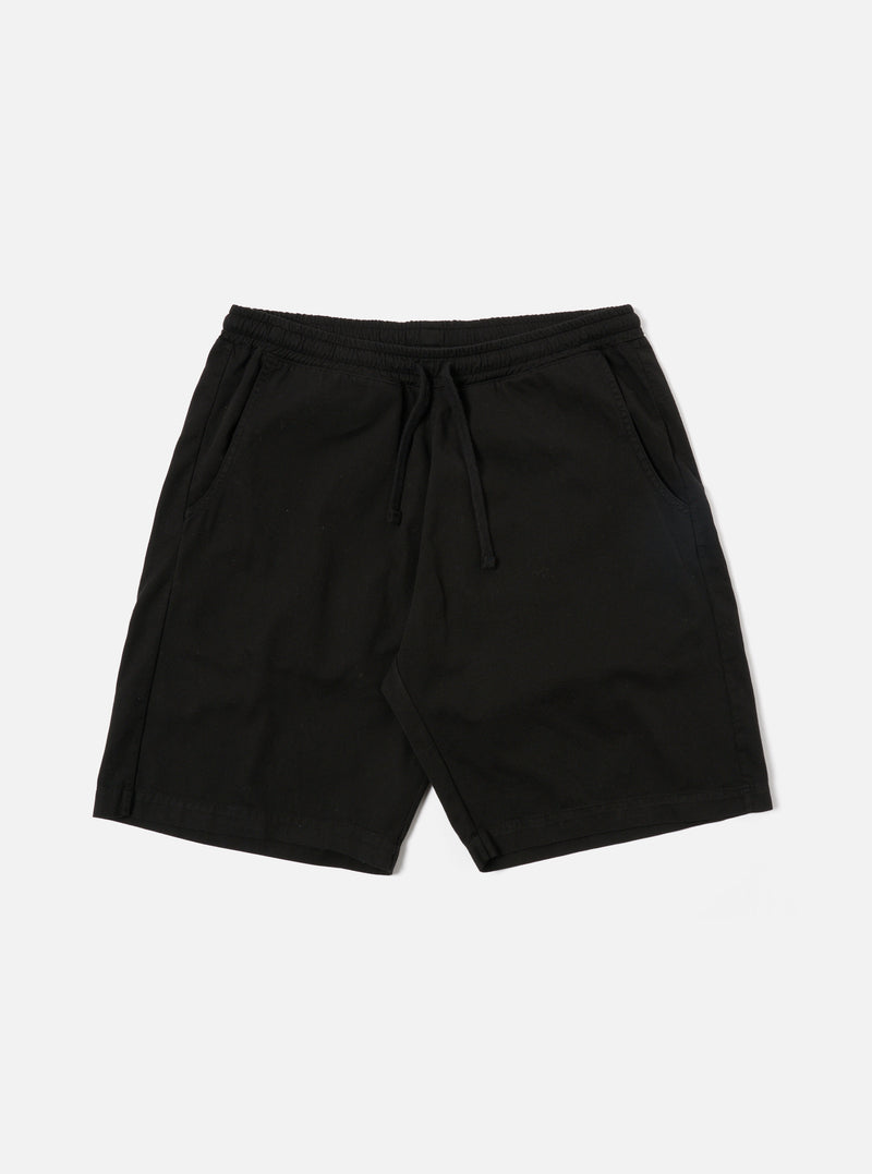 Universal Works Simple Short in Black Kelly Cotton