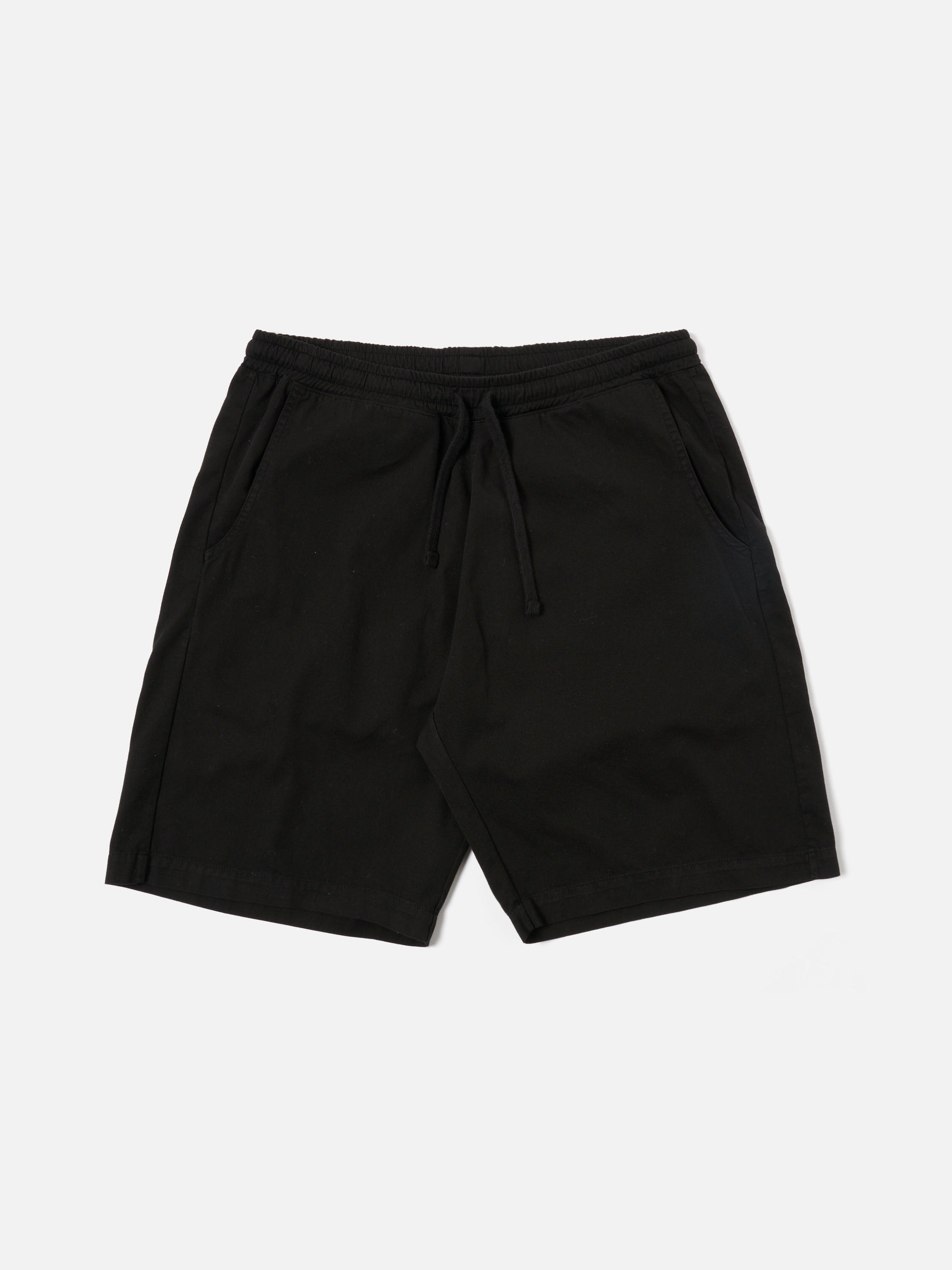 Universal Works Simple Short in Black Kelly Cotton