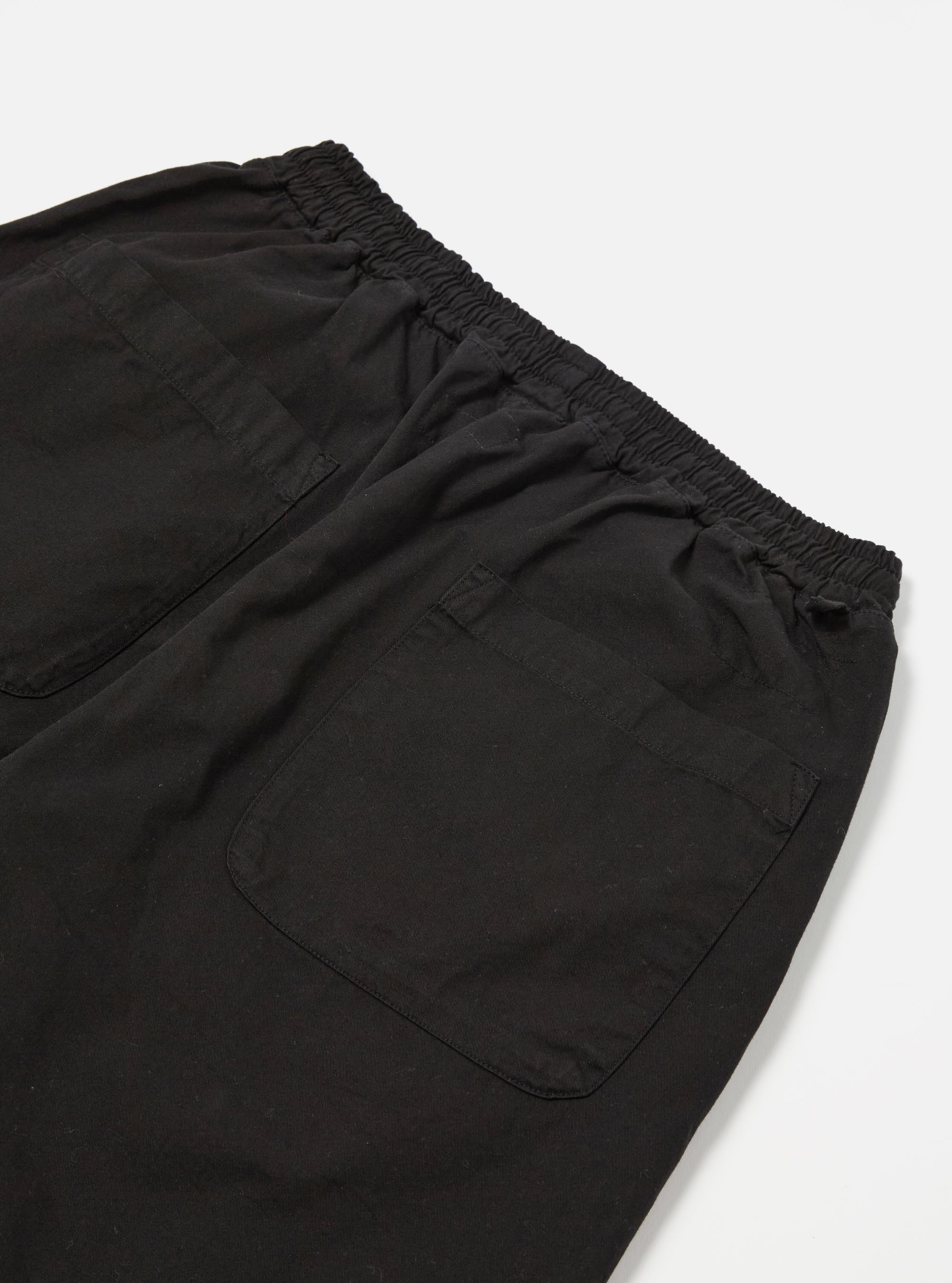 Universal Works Simple Short in Black Kelly Cotton