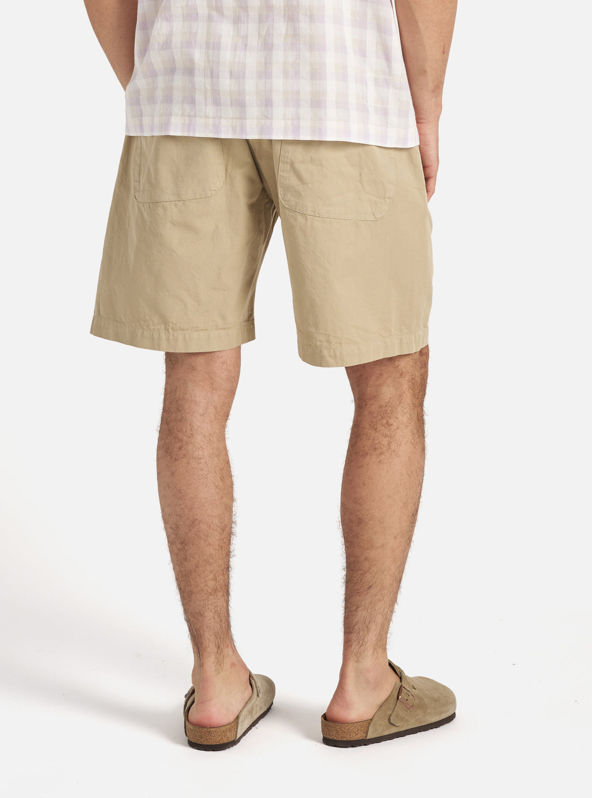 Universal Works Simple Short in Sand Kelly Cotton