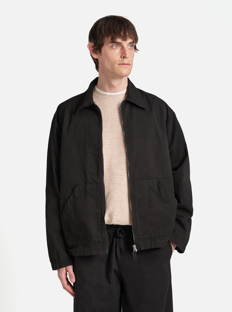 Universal Works Pembroke Jacket in Black Kelly Cotton