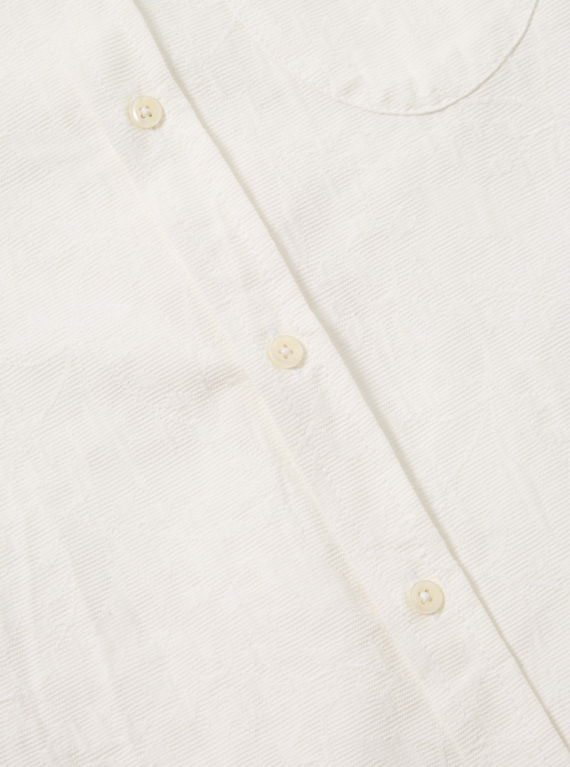 Universal Works Lazy Day Shirt in White Floral Jacquard