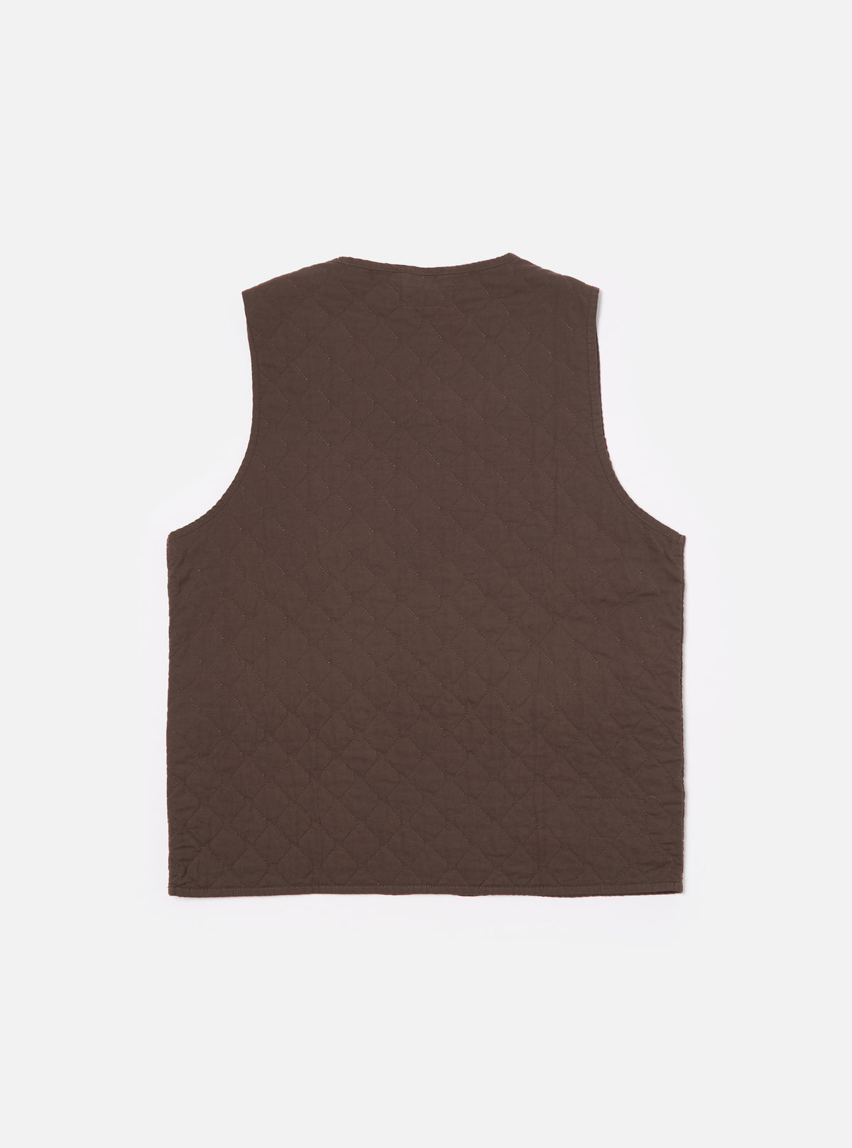 Universal Works 4 Pocket Gilet in Brown Quilt Cotton