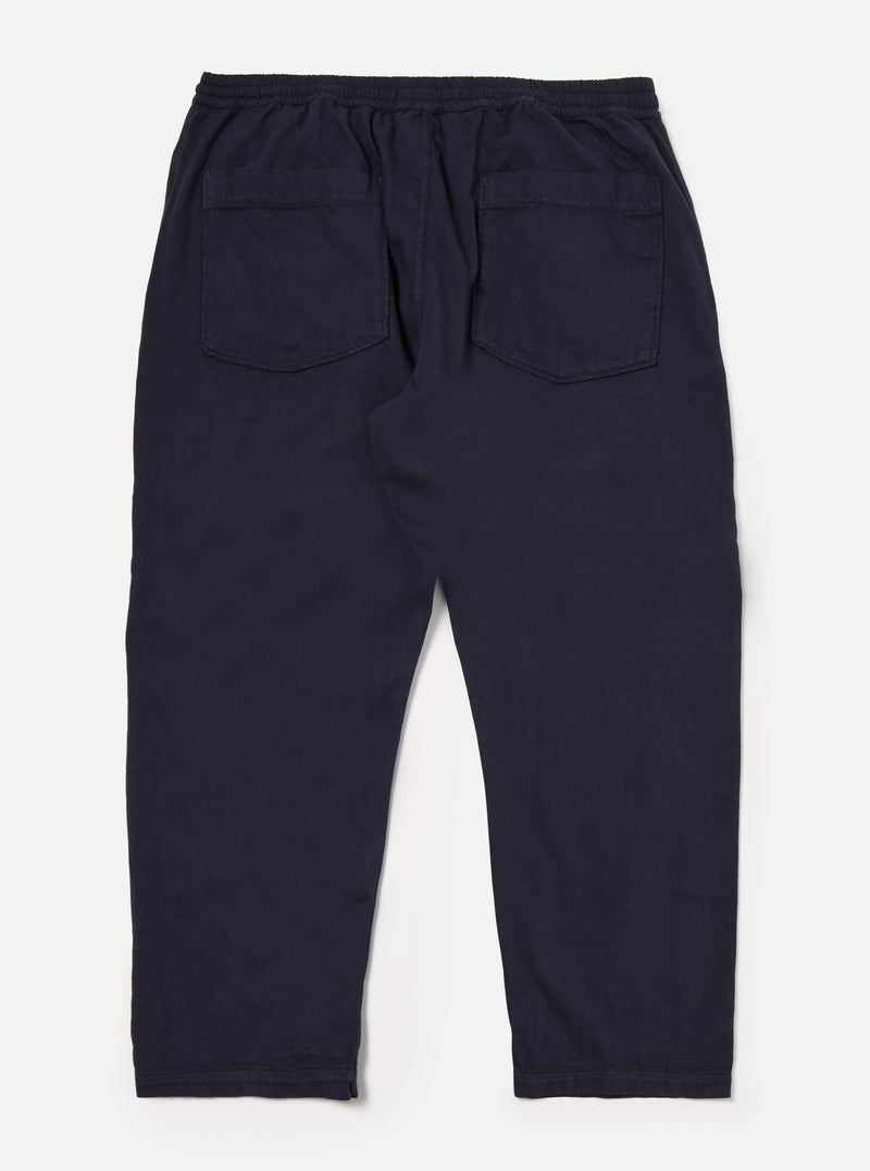 Universal Works Hi Water Trouser in Dark Navy Herringbone Cotton