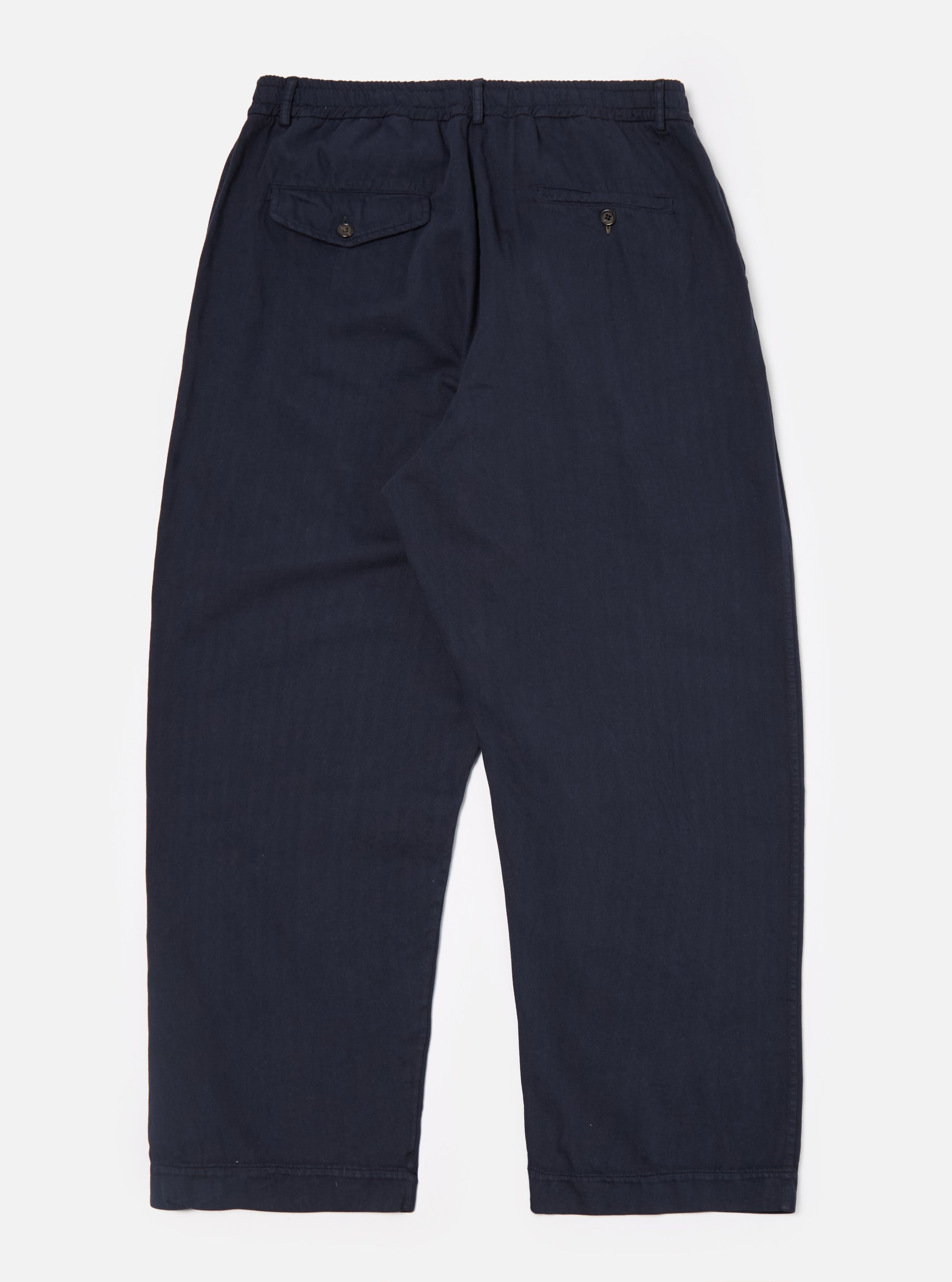 Universal Works Oxford Pant in Dark Navy Herringbone Cotton