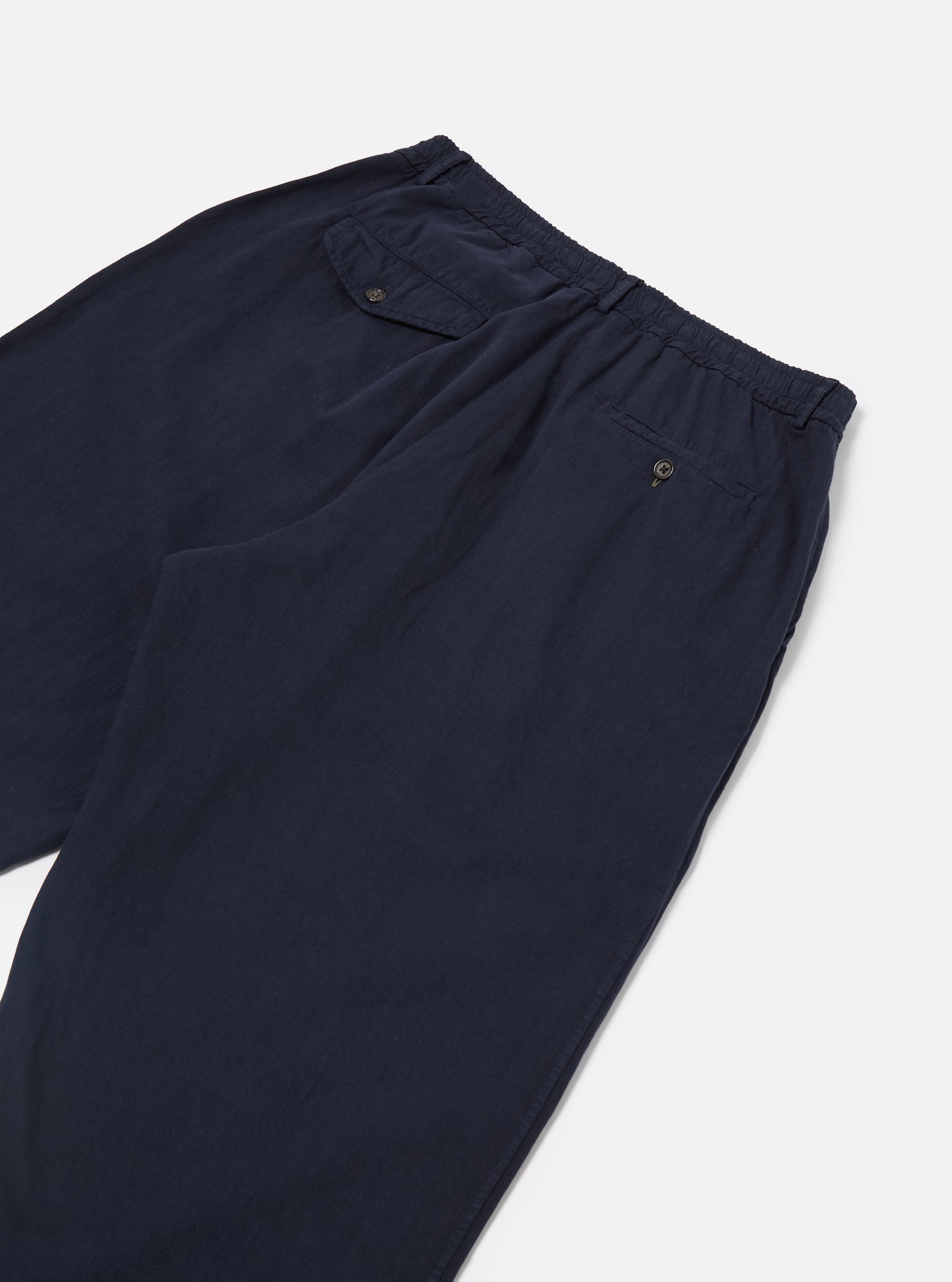 Universal Works Oxford Pant in Dark Navy Herringbone Cotton