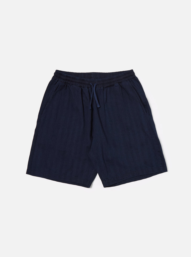 Universal Works Simple Short in Indigo Herringbone Denim