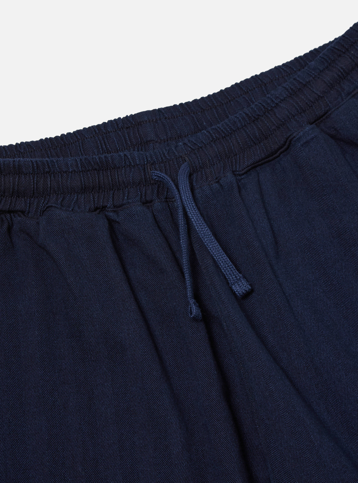 Universal Works Simple Short in Indigo Herringbone Denim