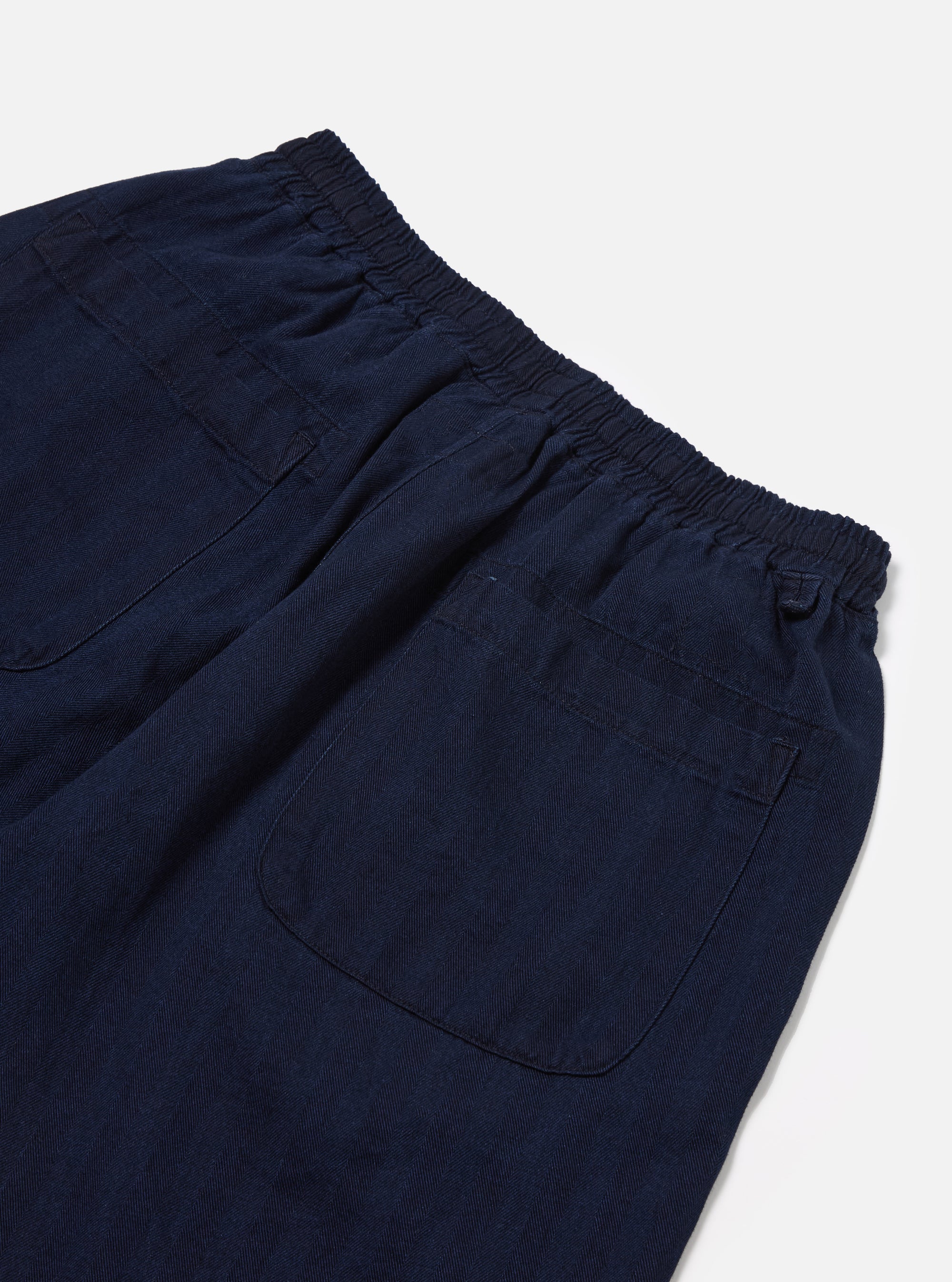 Universal Works Simple Short in Indigo Herringbone Denim