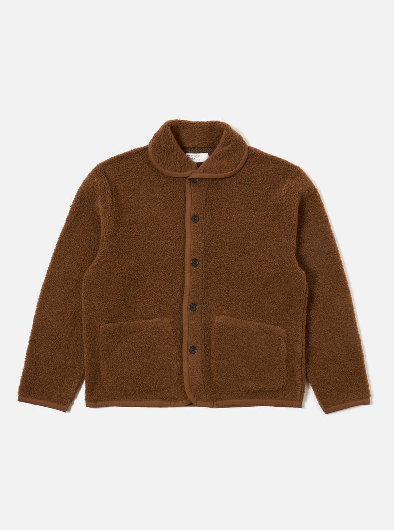 Universal Works Lancaster Jacket in Brown Alvar Fleece