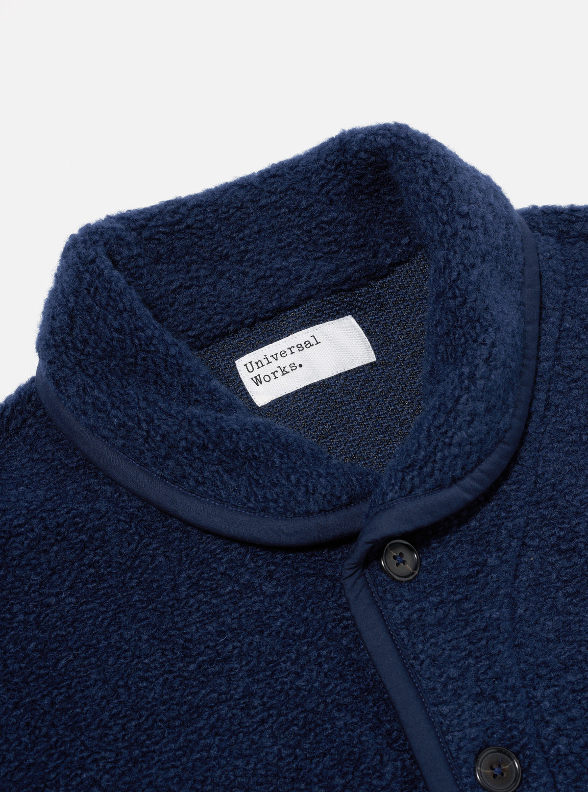 Universal Works Lancaster Jacket in Navy Alvar Fleece