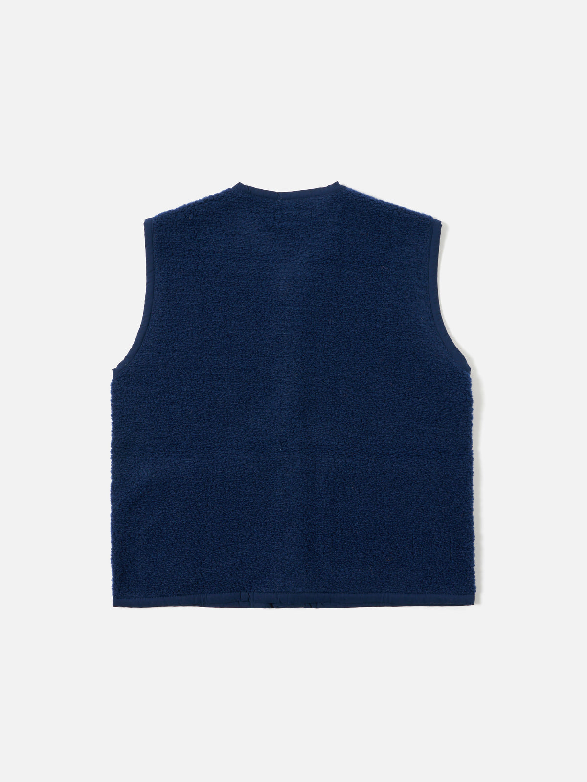 Universal Works Lancaster Gilet in Navy Alvar Fleece