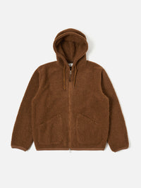 Universal Works Travel Hoodie in Brown Alvar Fleece