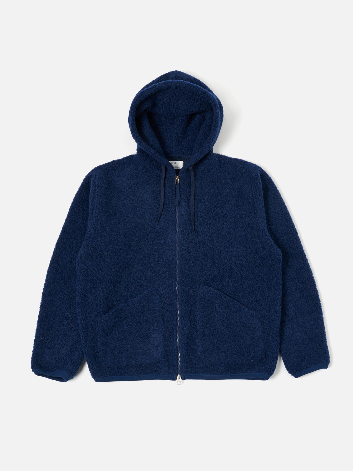 Universal Works Travel Hoodie in Navy Alvar Fleece