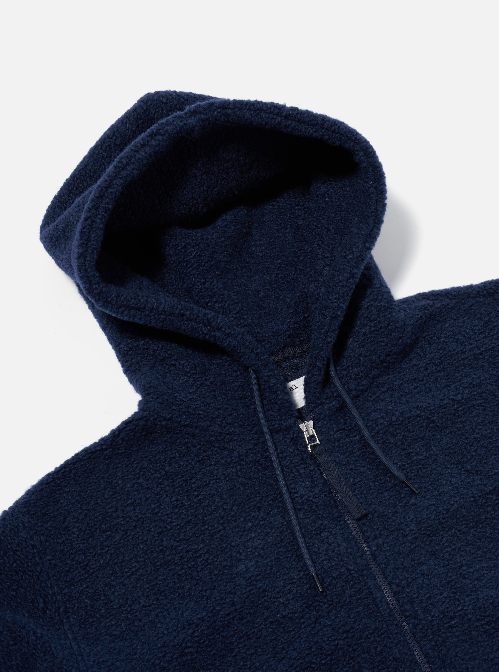 Universal Works Travel Hoodie in Navy Alvar Fleece