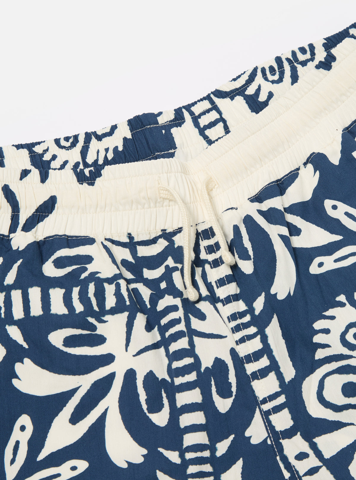 Universal Works Action Short in Navy Island Print Cotton