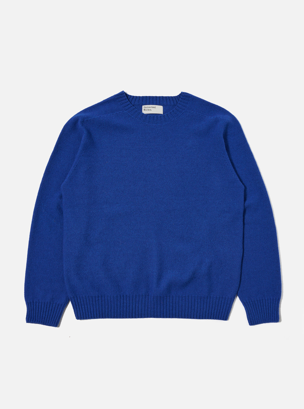 Universal Works Seamless Crew in Bold Blue Coast Knit