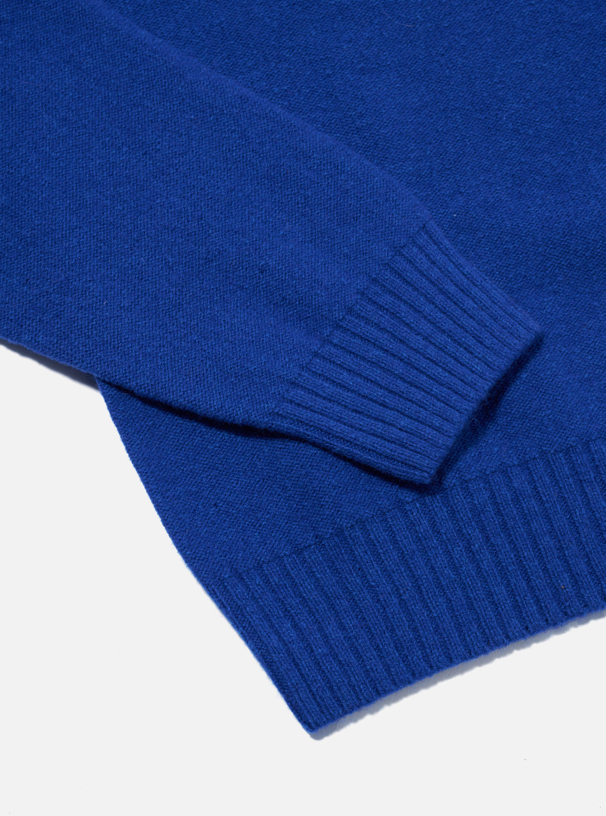 Universal Works Seamless Crew in Bold Blue Coast Knit