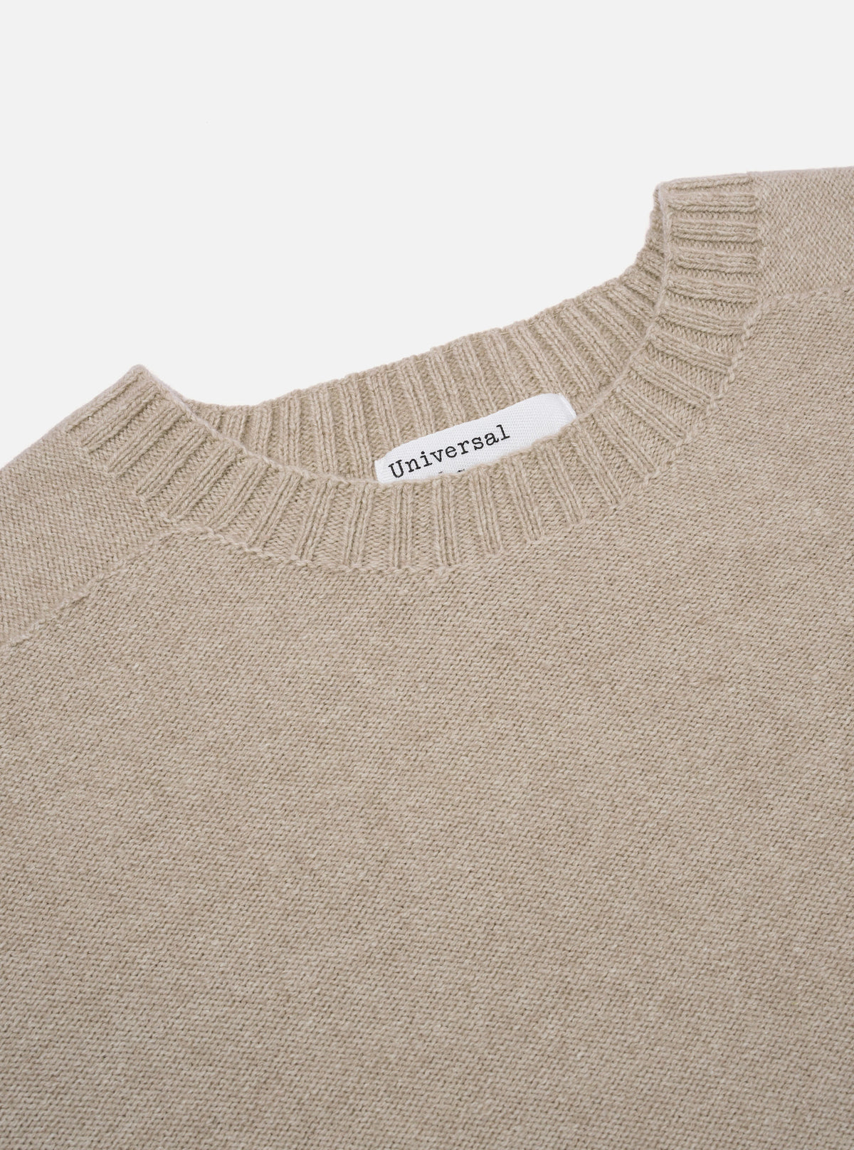 Universal Works Seamless Crew in Sand Coast Knit