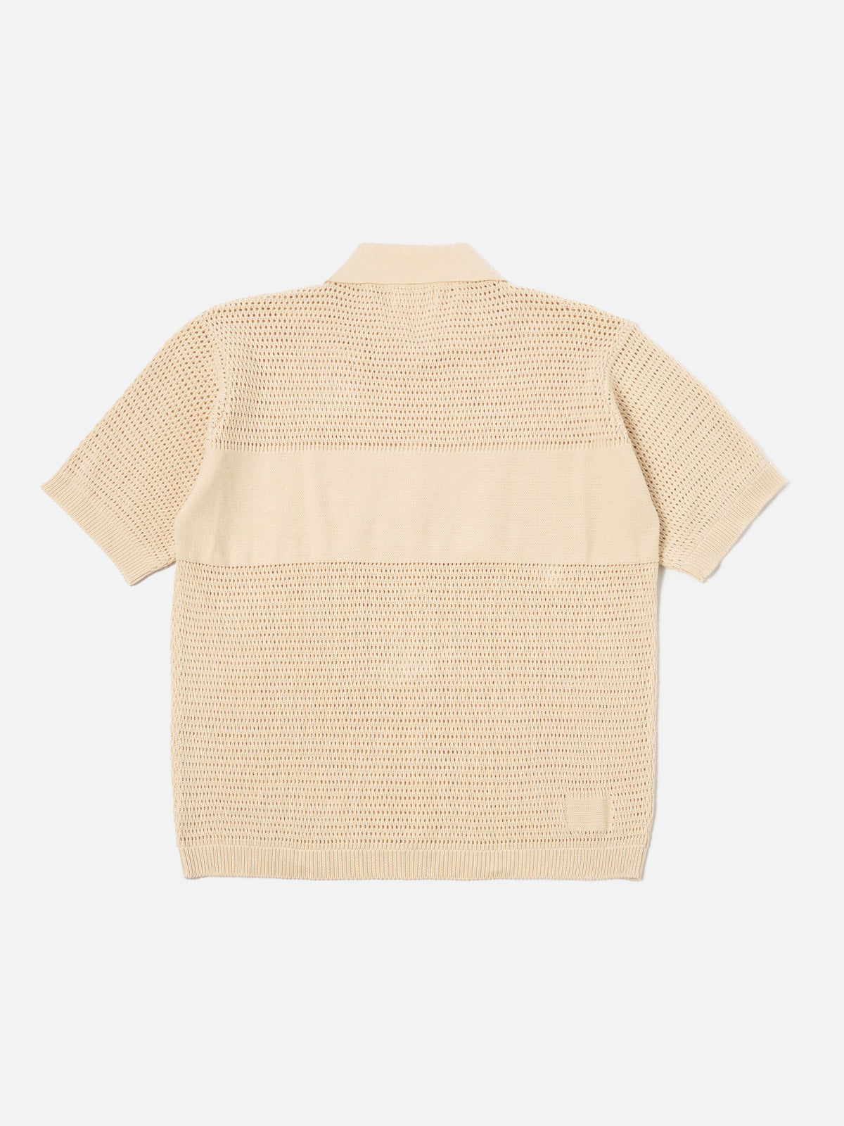 Universal Works S/S Knit Shirt in Ecru Open Knit