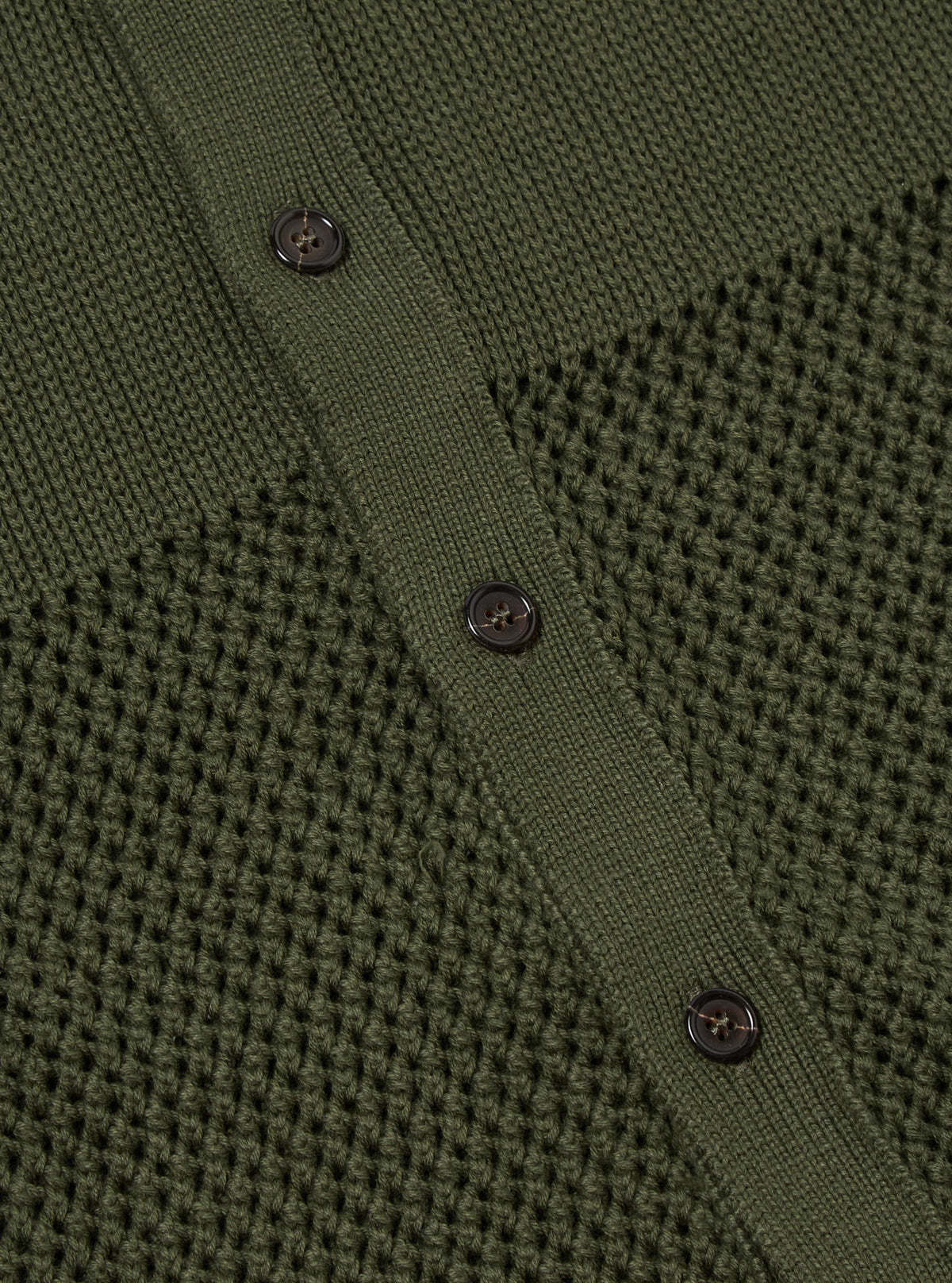 Universal Works S/S Knit Shirt in Olive Open Knit