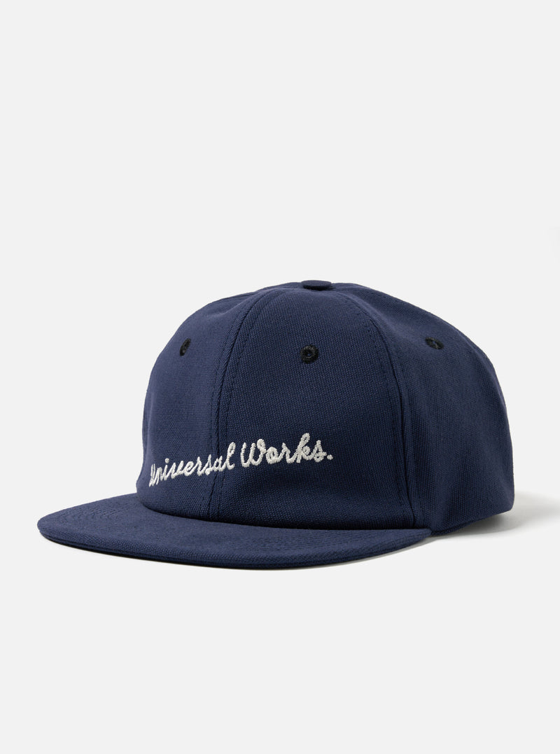 Universal Works Baseball Hat in Navy Canvas