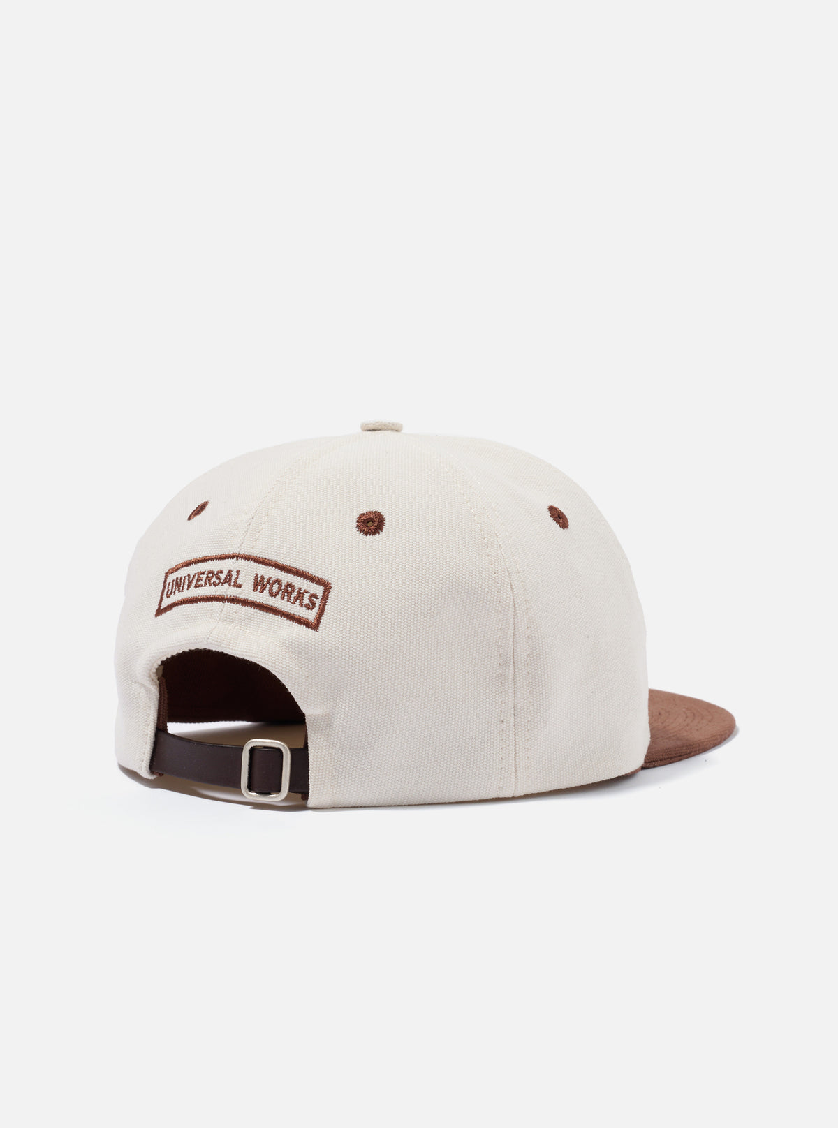 Universal Works Baseball Hat in Ecru/Rich Brown Canvas