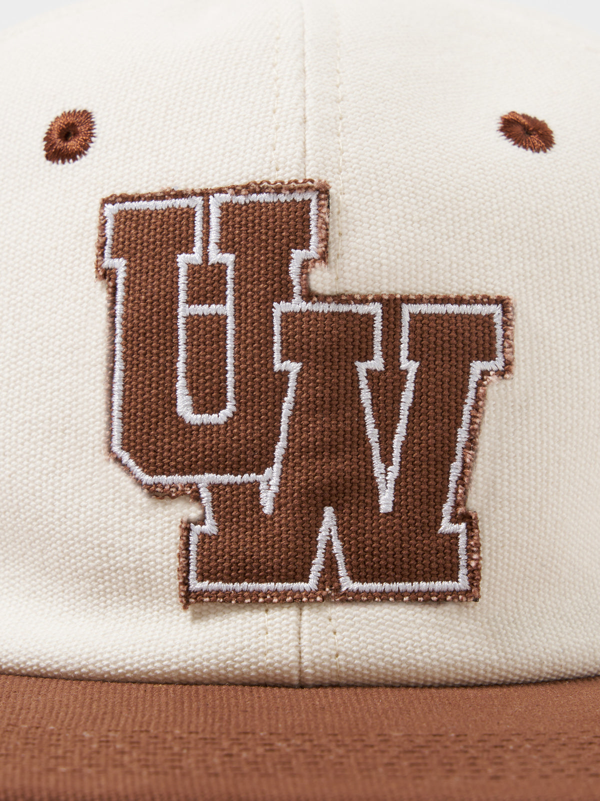 Universal Works Baseball Hat in Ecru/Rich Brown Canvas